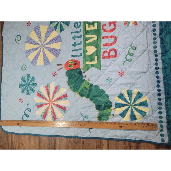 Crib Quilt Blanket Eric Carle Very Hungry Caterpillar Colorful Playroom 58X42” - Picture 6 of 11